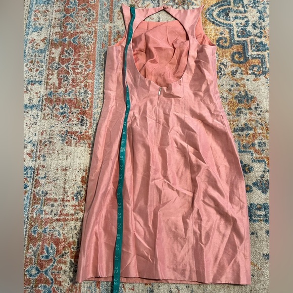 Laundry by Shelli Segal baby pink silk open back mini cocktail party dress - Picture 7 of 8
